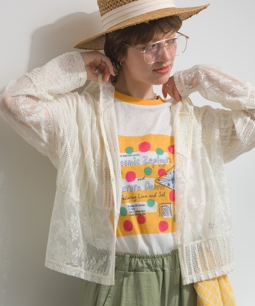 希少✨美品✨Risley リズレー レース切替 ブルゾン パーカー フード付 セール】カットソー レース 切替フーディ（パーカー）｜Figgle