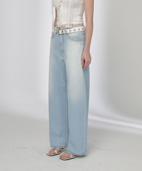 BUTTON UP（ボタンアップ）の「デイリーウォッシュドワイドデニムパンツ（デニムパンツ・レディース・その他・SMALL/LARGE/MEDIUM）」の2枚目の写真