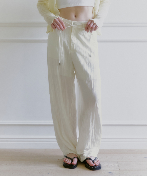MICANE(ミケーネ)の「クリシコットン-ナイロンワイドパンツ(その他パンツ・レディース・クリーム/ブラック・LARGE/MEDIUM/X-LARGE/SMALL/X-SMALL/XX-LARGE)」の8枚目の写真