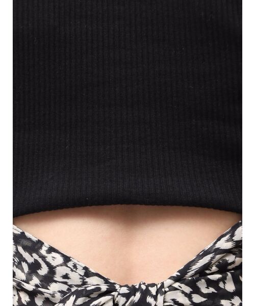 GYDA(ジェイダ)の「レオパードバックリボントップス(Tシャツ/カットソー・レディース・ブラック/オフホワイト・FREE)」の8枚目の写真