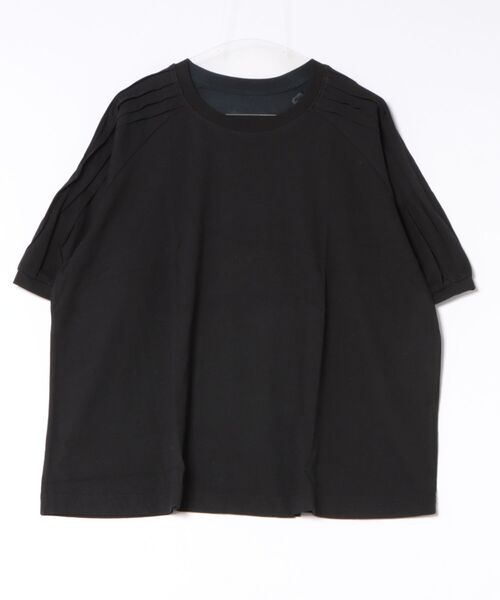 RCD(アールシーディー)の「袖タックラグランスリーブ半袖トップス(Tシャツ/カットソー・レディース・チャコールグレー/グレイッシュベージュ/オフホワイト/ブラック・LL~3L/M-L/4L~5L)」の20枚目の写真