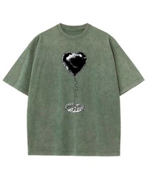 GARAGE MADE（ガレージメイド）の「レディースM～Lサイズ　ユニセックス　ピグメントプリント　BIG　Tシャツ　HEARTTRAP（Tシャツ/カットソー）」