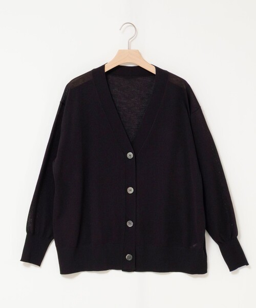 NOLLEY’S(ノーリーズ)の「《手洗い可能》リネンライクゆったりカーデ(カーディガン/ボレロ・レディース・ブラック/ライトグレー・38)」の18枚目の写真