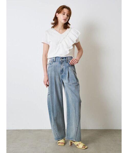 ELENDEEK(エレンディーク)の「フリルドッキングカットソー(Tシャツ/カットソー・レディース・ブラック/オフホワイト・FREE)」の7枚目の写真