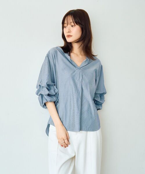 YECCA VECCA(イェッカヴェッカ)の「タックスリーブスキッパーブラウス(シャツ/ブラウス・レディース・ホワイト系その他5/オフホワイト/イエロー/ブルー系その他4・FREE)」の17枚目の写真