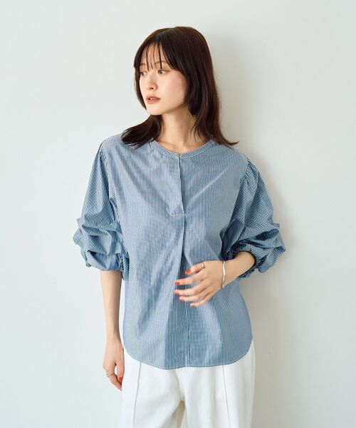 YECCA VECCA(イェッカヴェッカ)の「タックスリーブスキッパーブラウス(シャツ/ブラウス・レディース・ホワイト系その他5/オフホワイト/イエロー/ブルー系その他4・FREE)」の19枚目の写真