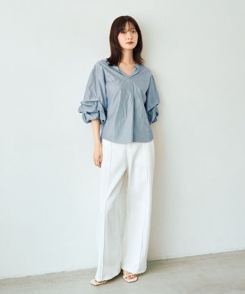 YECCA VECCA(イェッカヴェッカ)の「タックスリーブスキッパーブラウス(シャツ/ブラウス・レディース・ホワイト系その他5/オフホワイト/イエロー/ブルー系その他4・FREE)」の21枚目の写真