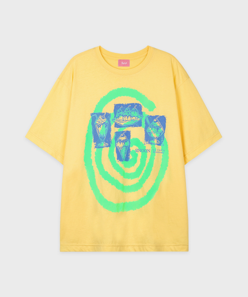 SINOON（シヌーン）の「Spiral T-shirt (Yellow)（Tシャツ/カットソー・レディース・その他・FREE）」の4枚目の写真