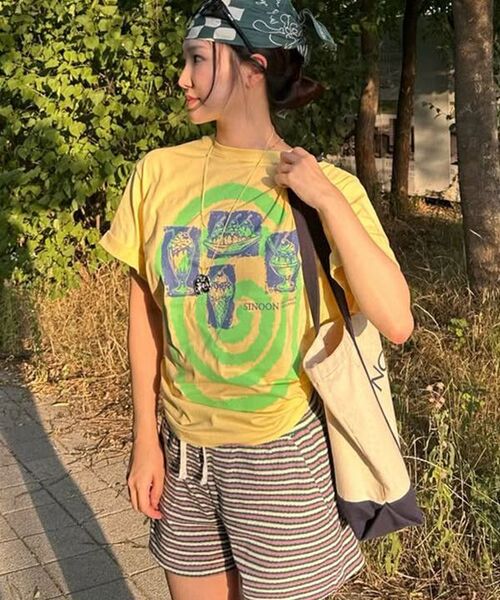 SINOON（シヌーン）の「Spiral T-shirt (Yellow)（Tシャツ/カットソー・レディース・その他・FREE）」の5枚目の写真
