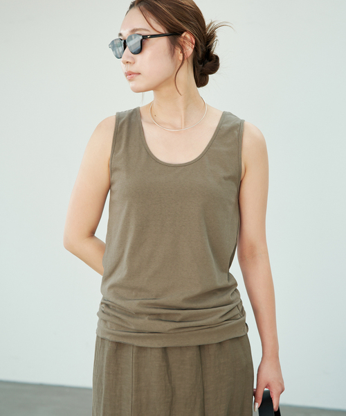 plage(プラージュ)の「Jersey サイドタックトップス(Tシャツ/カットソー・レディース・ブラック/カーキ/アイボリー・FREE)」の18枚目の写真