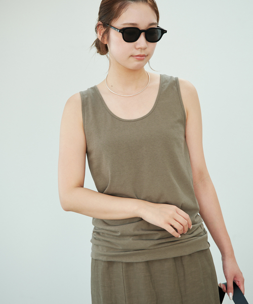 plage(プラージュ)の「Jersey サイドタックトップス(Tシャツ/カットソー・レディース・ブラック/カーキ/アイボリー・FREE)」の21枚目の写真
