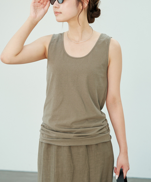 plage(プラージュ)の「Jersey サイドタックトップス(Tシャツ/カットソー・レディース・ブラック/カーキ/アイボリー・FREE)」の22枚目の写真