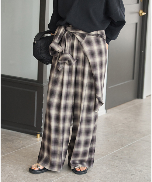 JOURNAL STANDARD(ジャーナルスタンダード)の「リヨセルチェックパンツ(その他パンツ・レディース・ブラウン/ブラック系その他・FREE)」の2枚目の写真
