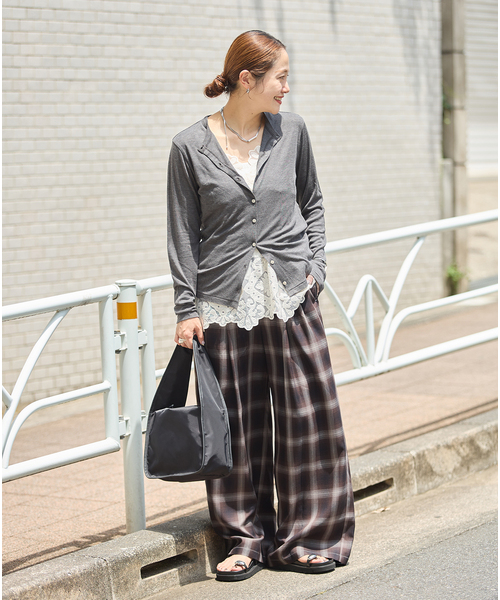 JOURNAL STANDARD(ジャーナルスタンダード)の「リヨセルチェックパンツ(その他パンツ・レディース・ブラウン/ブラック系その他・FREE)」の5枚目の写真