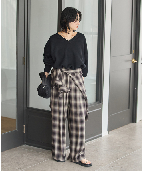 JOURNAL STANDARD(ジャーナルスタンダード)の「リヨセルチェックパンツ(その他パンツ・レディース・ブラウン/ブラック系その他・FREE)」の6枚目の写真