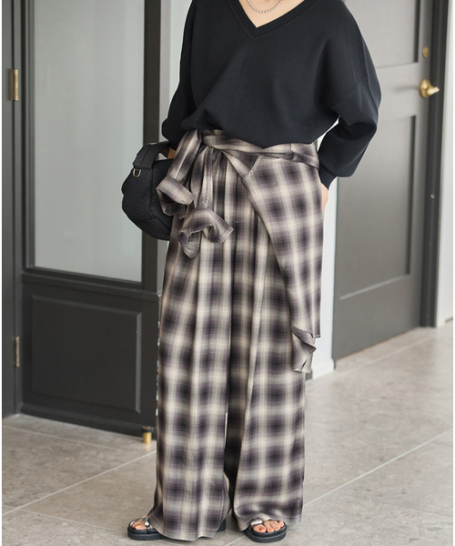 JOURNAL STANDARD(ジャーナルスタンダード)の「リヨセルチェックパンツ(その他パンツ・レディース・ブラウン/ブラック系その他・FREE)」の7枚目の写真