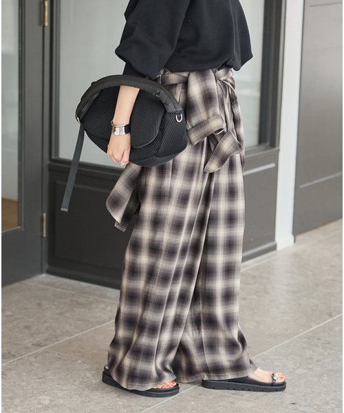 JOURNAL STANDARD(ジャーナルスタンダード)の「リヨセルチェックパンツ(その他パンツ・レディース・ブラウン/ブラック系その他・FREE)」の8枚目の写真