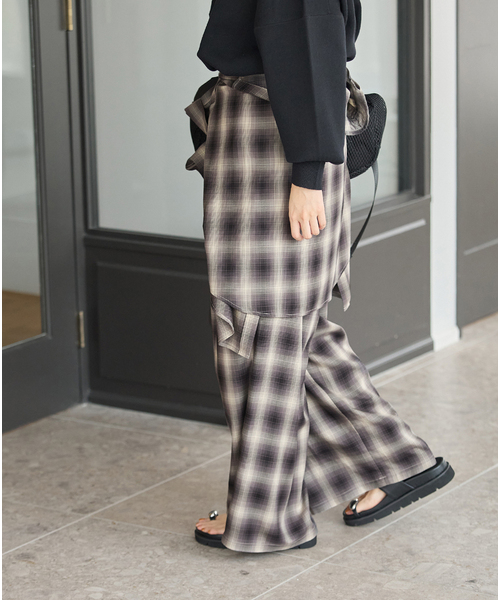 JOURNAL STANDARD(ジャーナルスタンダード)の「リヨセルチェックパンツ(その他パンツ・レディース・ブラウン/ブラック系その他・FREE)」の9枚目の写真