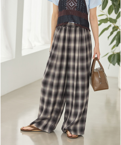 JOURNAL STANDARD(ジャーナルスタンダード)の「リヨセルチェックパンツ(その他パンツ・レディース・ブラウン/ブラック系その他・FREE)」の12枚目の写真