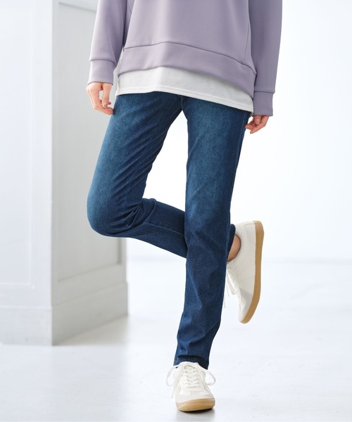 BELLUNA PLUS(ベルーナ)の「美ストレッチ素材レギンスパンツ68丈(その他パンツ・レディース・インディゴブルー/アイボリー系/イエロー/ブラック/ケミカルウォッシュ/オリーブ/モスグリーン・SMALL/LARGE/MEDIUM/X-LARGE)」の5枚目の写真