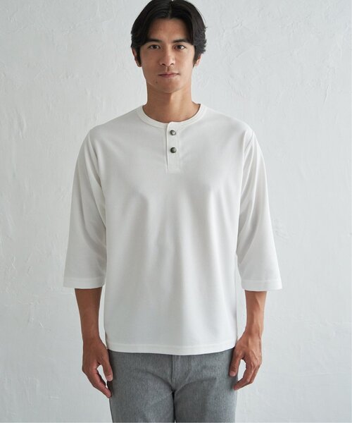 ikka(イッカ)の「【吸水速乾】ドライサーマルヘンリーネック七分袖Tシャツ(Tシャツ/カットソー・メンズ・ホワイト/ブルー/グレー/ネイビー・XL/M/L/S)」の19枚目の写真