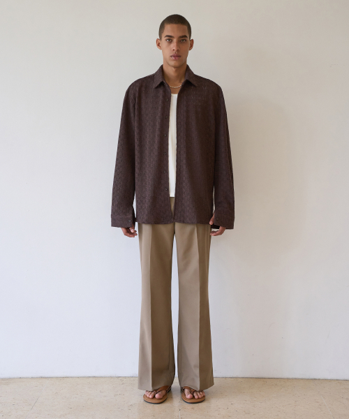 TRIP LE SENS（トリップ ル センス）の「エアルームクロシェシャツ_マホガニーブラウン（シャツ/ブラウス・メンズ・その他・MEDIUM/LARGE）」の2枚目の写真