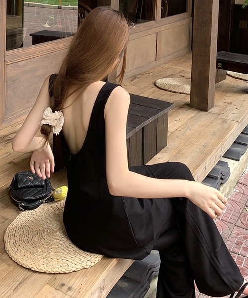 Aelina（エリナ）の「ノースリーブロングトップス+パンツセットアップ（セットアップ・レディース・ブラック・L/M/S）」の15枚目の写真