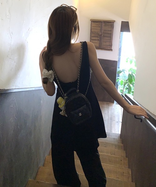Aelina（エリナ）の「ノースリーブロングトップス+パンツセットアップ（セットアップ・レディース・ブラック・L/M/S）」の18枚目の写真