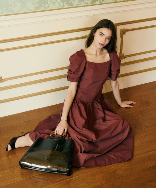 La TOTALITE(ラトータリテ)の「【SAORI TANABE × La Totalite】Robe de Soiree(ワンピース・レディース・ボルドー/ブラック・36/38)」の6枚目の写真