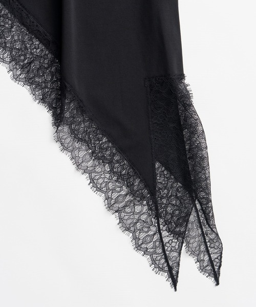 PRANK PROJECT（プランクプロジェクト）の「【2026Autumn Pre-Order】アシンメトリーレースヘムTシャツ / Asymmetric Lace Hem T-Shirt（Tシャツ/カットソー・レディース・カーキ/アイボリー/ブラック・FREE）」の7枚目の写真