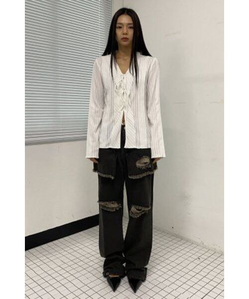 MILLO WOMEN（ミロウーマン）の「レイヤード・デストロイド・ジン [ヴィンテージブラウン]（デニムパンツ・レディース・その他・SMALL/MEDIUM）」の14枚目の写真