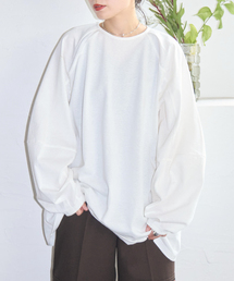 [THE MOOD] パフスリーブ ロンTEE：カットソー