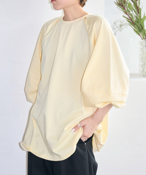 CITYSHOP（シティーショップ）の「[THE MOOD] パフスリーブ ロンTEE：カットソー（Tシャツ/カットソー・レディース・ホワイト/ブラック/イエロー・FREE）」の3枚目の写真