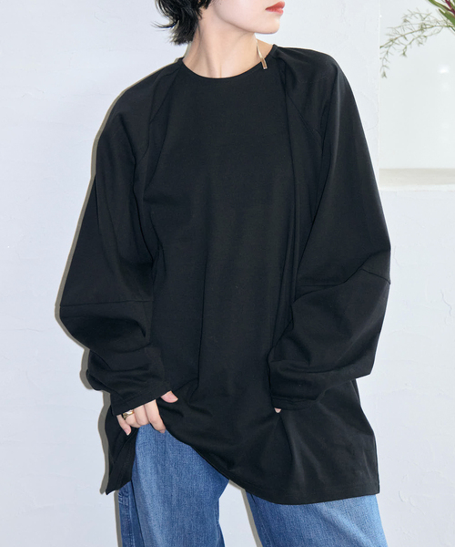 CITYSHOP（シティーショップ）の「[THE MOOD] パフスリーブ ロンTEE：カットソー（Tシャツ/カットソー・レディース・ホワイト/ブラック/イエロー・FREE）」の2枚目の写真