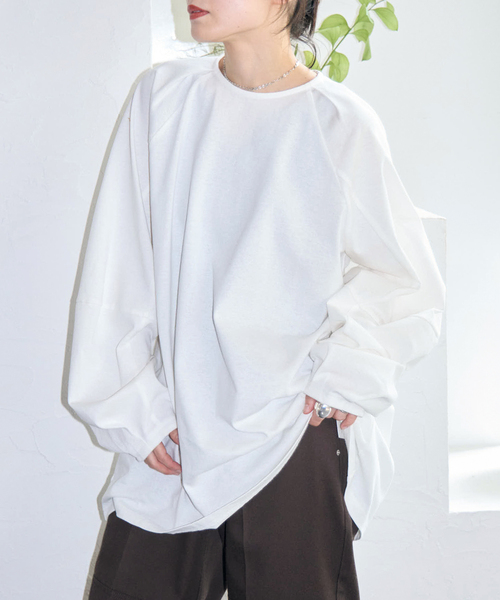 CITYSHOP（シティーショップ）の「[THE MOOD] パフスリーブ ロンTEE：カットソー（Tシャツ/カットソー・レディース・ホワイト/ブラック/イエロー・FREE）」の18枚目の写真