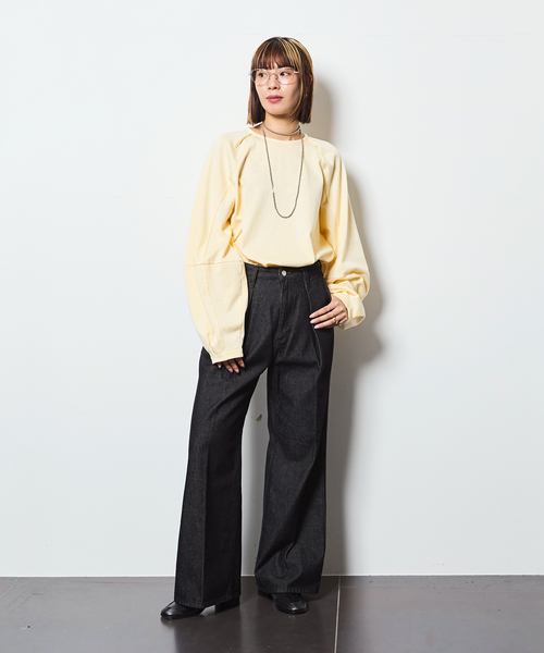 CITYSHOP（シティーショップ）の「[THE MOOD] パフスリーブ ロンTEE：カットソー（Tシャツ/カットソー・レディース・ホワイト/ブラック/イエロー・FREE）」の21枚目の写真