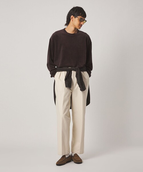 Steven Alan(スティーブンアラン)の「<Steven Alan> ベロア ボーダー クルーネック Tシャツ(Tシャツ/カットソー・メンズ・ダークグレー/ダークブラウン・XL/L/M/S)」の8枚目の写真