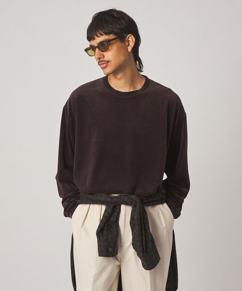 Steven Alan(スティーブンアラン)の「<Steven Alan> ベロア ボーダー クルーネック Tシャツ(Tシャツ/カットソー・メンズ・ダークグレー/ダークブラウン・XL/L/M/S)」の14枚目の写真