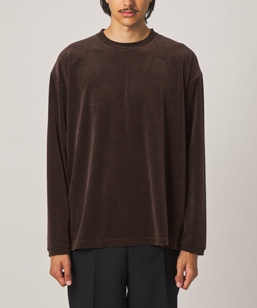 Steven Alan(スティーブンアラン)の「<Steven Alan> ベロア ボーダー クルーネック Tシャツ(Tシャツ/カットソー・メンズ・ダークグレー/ダークブラウン・XL/L/M/S)」の15枚目の写真