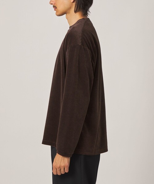 Steven Alan(スティーブンアラン)の「<Steven Alan> ベロア ボーダー クルーネック Tシャツ(Tシャツ/カットソー・メンズ・ダークグレー/ダークブラウン・XL/L/M/S)」の16枚目の写真