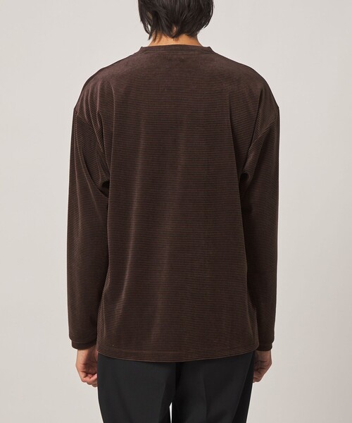 Steven Alan(スティーブンアラン)の「<Steven Alan> ベロア ボーダー クルーネック Tシャツ(Tシャツ/カットソー・メンズ・ダークグレー/ダークブラウン・XL/L/M/S)」の17枚目の写真