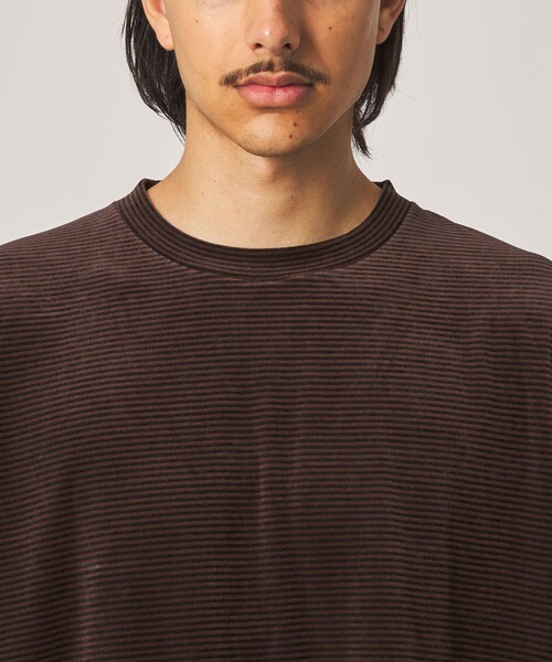 Steven Alan(スティーブンアラン)の「<Steven Alan> ベロア ボーダー クルーネック Tシャツ(Tシャツ/カットソー・メンズ・ダークグレー/ダークブラウン・XL/L/M/S)」の18枚目の写真