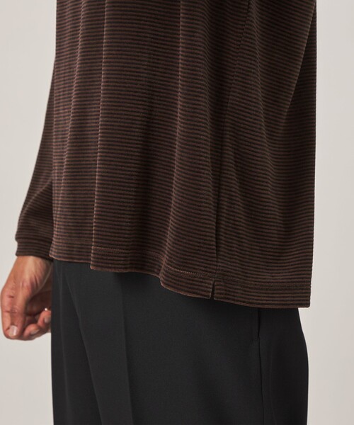 Steven Alan(スティーブンアラン)の「<Steven Alan> ベロア ボーダー クルーネック Tシャツ(Tシャツ/カットソー・メンズ・ダークグレー/ダークブラウン・XL/L/M/S)」の20枚目の写真