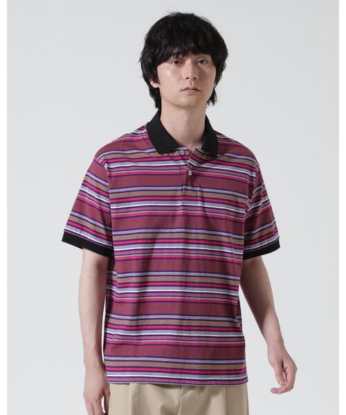 The Make Happy Studio(ザメイクハッピーストゥディオ)の「The Make Happy Studio/ザメイクハッピーストゥディオ/BODER POLO SHIRTS(ポロシャツ・メンズ・ネイビー/パープル・L/XL/M)」の3枚目の写真