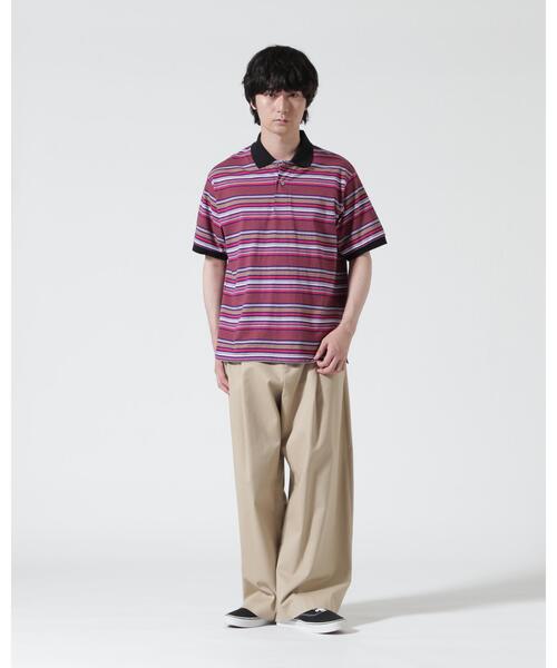 The Make Happy Studio(ザメイクハッピーストゥディオ)の「The Make Happy Studio/ザメイクハッピーストゥディオ/BODER POLO SHIRTS(ポロシャツ・メンズ・ネイビー/パープル・L/XL/M)」の4枚目の写真