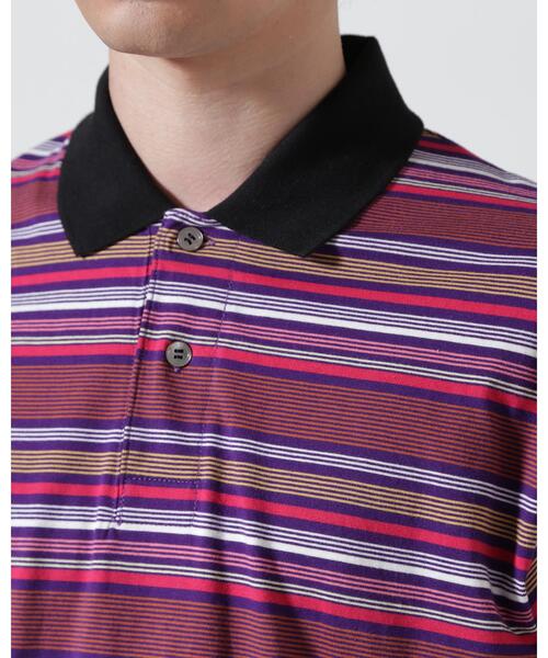 The Make Happy Studio(ザメイクハッピーストゥディオ)の「The Make Happy Studio/ザメイクハッピーストゥディオ/BODER POLO SHIRTS(ポロシャツ・メンズ・ネイビー/パープル・L/XL/M)」の7枚目の写真