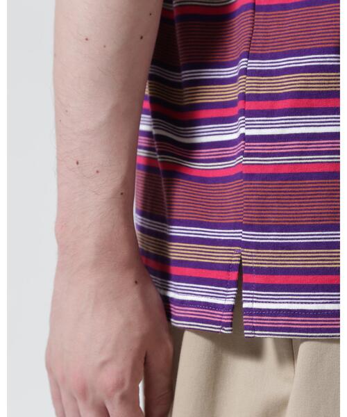 The Make Happy Studio(ザメイクハッピーストゥディオ)の「The Make Happy Studio/ザメイクハッピーストゥディオ/BODER POLO SHIRTS(ポロシャツ・メンズ・ネイビー/パープル・L/XL/M)」の9枚目の写真