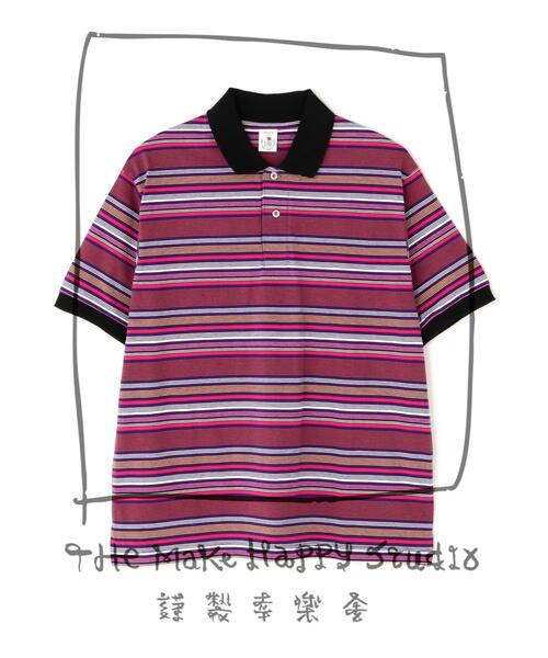 The Make Happy Studio(ザメイクハッピーストゥディオ)の「The Make Happy Studio/ザメイクハッピーストゥディオ/BODER POLO SHIRTS(ポロシャツ・メンズ・ネイビー/パープル・L/XL/M)」の10枚目の写真