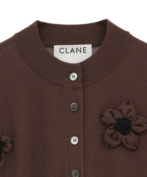 CLANE(クラネ)の「【CLANE/クラネ】FLOWER MOTIF KNIT CARDIGAN/フラワーモチーフニットカーディガン(カーディガン/ボレロ・レディース・ブラック/ブラウン/イエロー・1/2)」の6枚目の写真