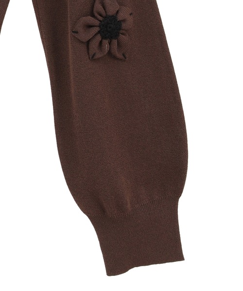 CLANE(クラネ)の「【CLANE/クラネ】FLOWER MOTIF KNIT CARDIGAN/フラワーモチーフニットカーディガン(カーディガン/ボレロ・レディース・ブラック/ブラウン/イエロー・1/2)」の9枚目の写真